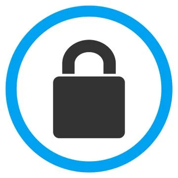 Lock Flat Rounded Vector Icon Illustrazione stock