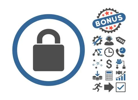 Lock Flat Vector Icon With Bonus Stock Illustration
