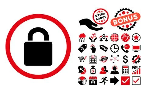Lock Flat Vector Icon with Bonus Illustrazione stock