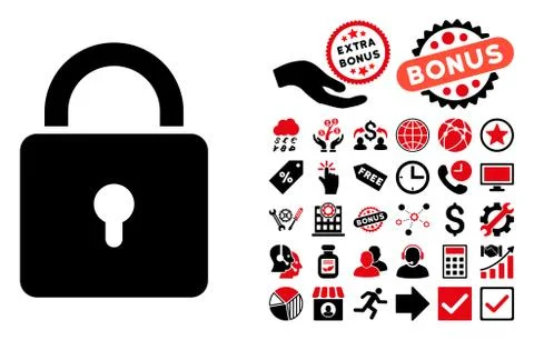 Lock Flat Vector Icon with Bonus Illustrazione stock