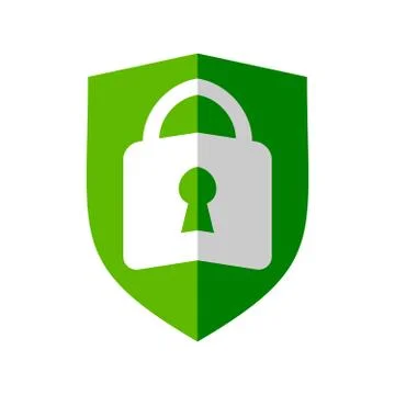 Lock Folded Shield Symbol Design Stock Illustration