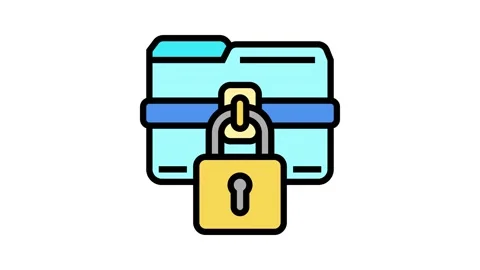 Lock folder color icon animation Stock Footage 224947410