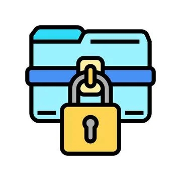 Lock folder color icon vector illustration イラスト素材