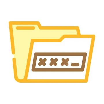 Lock folder color icon vector illustration 库存插图