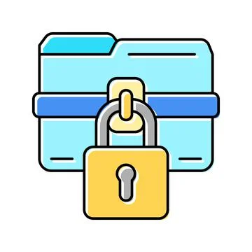 Lock folder color icon vector illustration Stock Illustration