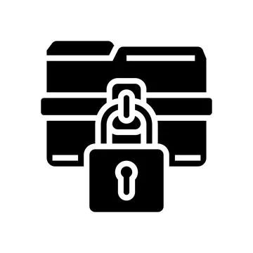 Lock folder glyph icon vector illustration 스톡 일러스트