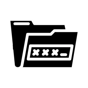 Lock folder glyph icon vector illustration Stock Illustration