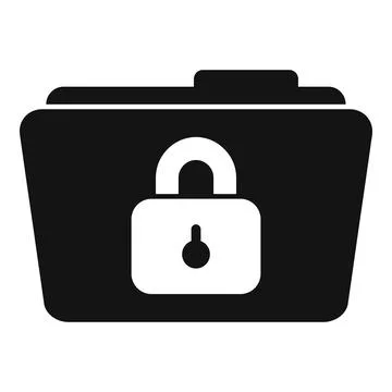 Lock folder icon simple vector. Cipher data Illustrazione stock