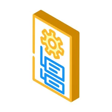 Lock folder isometric icon vector illustration Stock Illustration