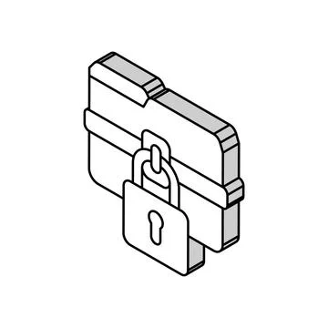 Lock folder isometric icon vector illustration Illustrazione stock