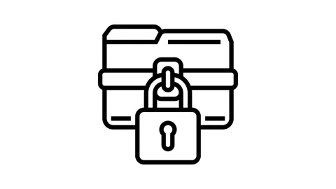 Lock folder line icon animation Stock Footage 224286838