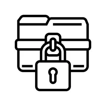 Lock folder line icon vector illustration 스톡 일러스트