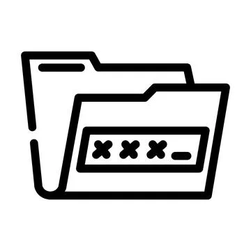 Lock folder line icon vector illustration Illustrazione stock