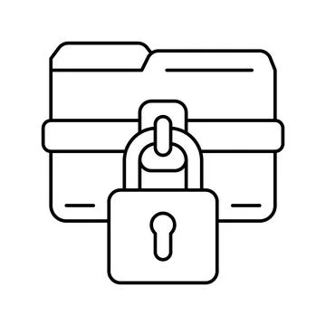 Lock folder line icon vector illustration Stock Illustration