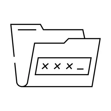 Lock folder line icon vector illustration Stock Illustration
