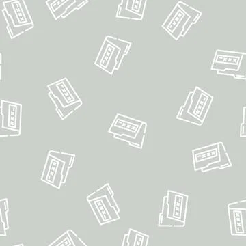 Lock folder line vector seamless pattern Stock Illustration