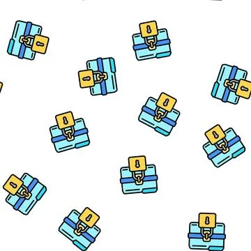 Lock folder vector seamless pattern Illustrazione stock
