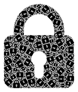 Lock Fractal Composition of Lock Items Stockillustratie