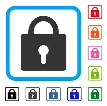 Lock Framed Icon 스톡 일러스트