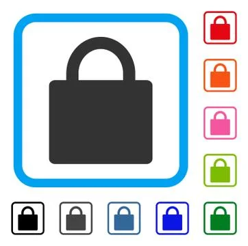 Lock Framed Icon 스톡 일러스트