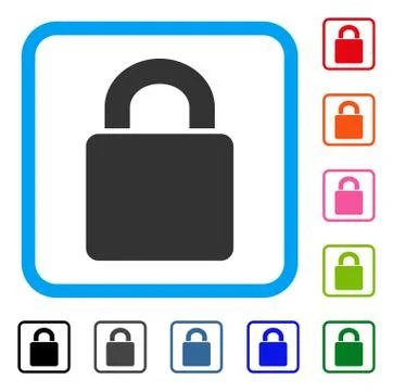 Lock Framed Icon 스톡 일러스트