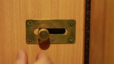Lock The Front Door, Man's Hand, Inside Home, Security Stock Footage 151105366