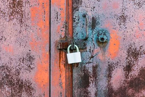 The lock on gate Foto stock