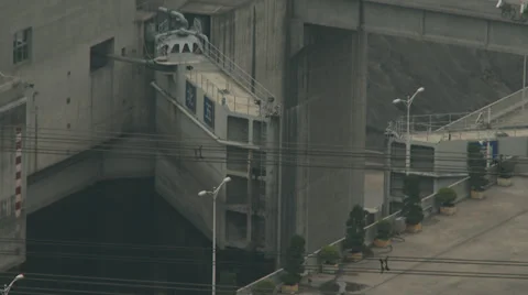 Lock gates at Three Gorges Dam Stock Footage 39827099