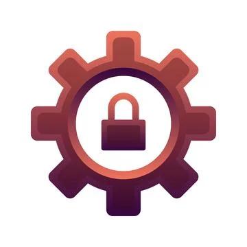 Lock gear logo element design template icon Stock Illustration