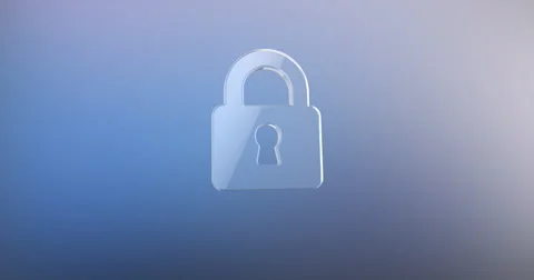 Lock Glass 3d Icon Video stock 66577408