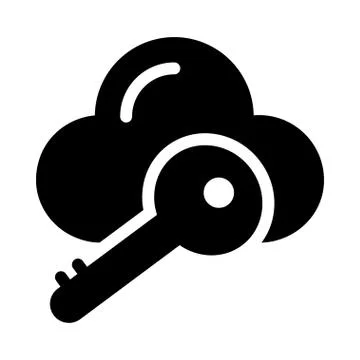 Lock glyph flat icon Stock Illustration