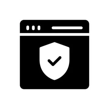 Lock glyph flat icon Illustrazione stock