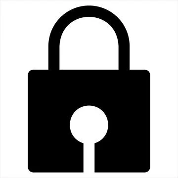 Lock glyph icon vector illustration isolated on white background Illustrazione stock