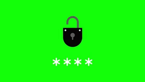 Lock guard security on green screen 2D motion graphics animation (Chroma key) Stock Footage 310153234