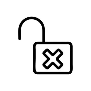 Lock hacked vector icon. Isolated contour symbol illustration Stock-Illustration