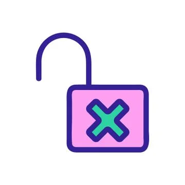 Lock hacked vector icon. Isolated contour symbol illustration 스톡 일러스트