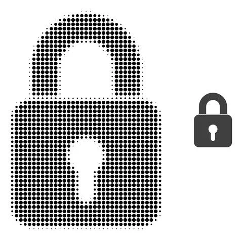 Lock Halftone Dot Icon Stock Illustration