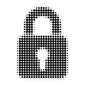 Lock Halftone Dotted Icon Stock Illustration