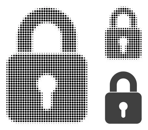Lock Halftone Dotted Icon 스톡 일러스트