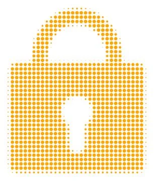 Lock Halftone Icon Stock Illustration