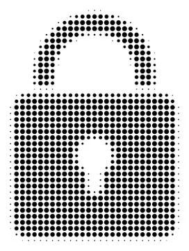 Lock Halftone Icon Stock Illustration