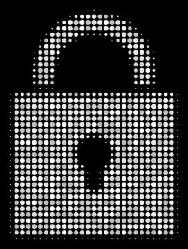 Lock Halftone Icon 스톡 일러스트