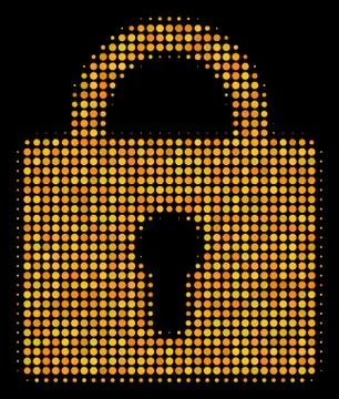 Lock Halftone Icon 스톡 일러스트
