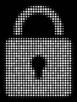 Lock Halftone Icon Stock Illustration