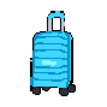 Lock hard shell suitcase pixel art vector illustration Stock Illustration