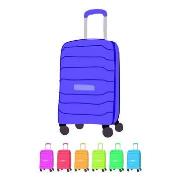 Lock hard shell suitcase vector cartoon graphic イラスト素材
