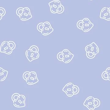 Lock in heart form line vector seamless pattern Illustrazione stock