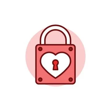 Lock Heart Icon Stock-Illustration