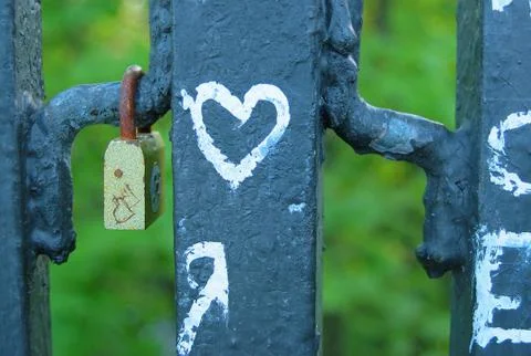 Lock &amp; heart Foto stock