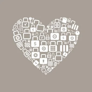 Lock heart Stock Photos